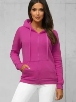 Bluza damska rozpinana z kapturem jasno-fioletowa JS/W03/57Z^Ozonee Sale