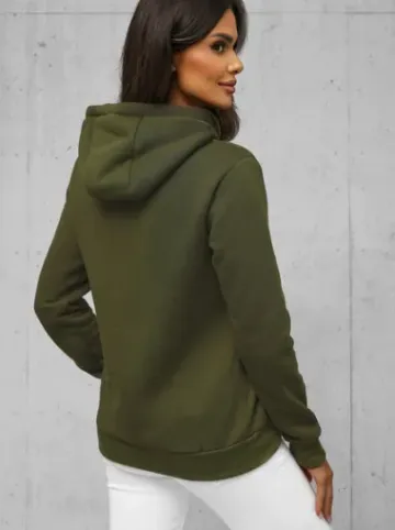 Bluza damska rozpinana z kapturem khaki JS/W03Z^Ozonee Best