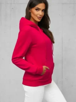Bluza damska rozpinana z kapturem malinowa JS/W03/59Z^Ozonee Sale
