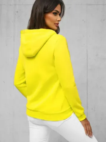 Bluza damska rozpinana z kapturem żółta-neonowa JS/W03Z^Ozonee Clearance