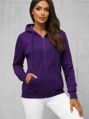 Bluza damska rozpinana z kapturem fioletowa JS/W03Z^Ozonee Sale
