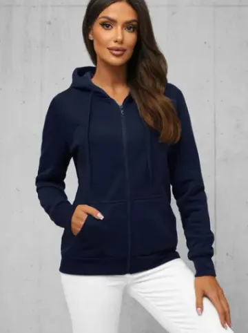 Bluza damska rozpinana z kapturem granatowa JS/W03Z^Ozonee Discount