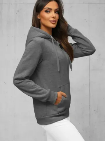 Bluza damska rozpinana z kapturem grafitowa JS/W03Z^Ozonee Online