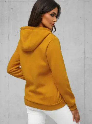 Bluza damska rozpinana z kapturem camelowa JS/W03Z^Ozonee Fashion