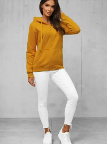 Bluza damska rozpinana z kapturem camelowa JS/W03Z^Ozonee Fashion