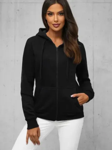 Bluza damska rozpinana z kapturem czarna JS/W03Z^Ozonee Discount