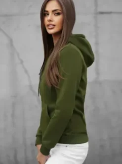 Bluza damska rozpinana z kapturem khaki JS/W03Z^Ozonee New