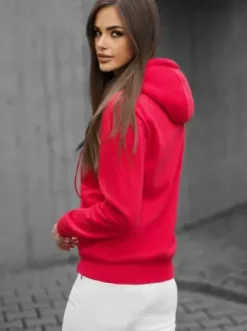 Bluza damska rozpinana z kapturem malinowa JS/W03/59Z^Ozonee Best