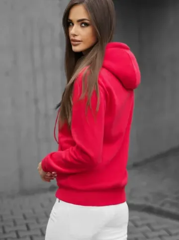Bluza damska rozpinana z kapturem malinowa JS/W03/59Z^Ozonee Best