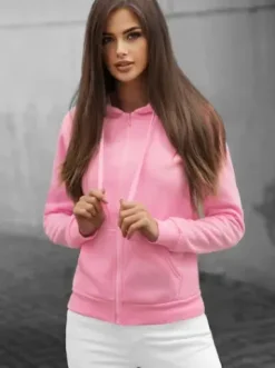 Bluza damska rozpinana z kapturem jasno-różowa JS/W03Z^Ozonee New