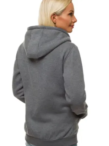 Bluza damska rozpinana z kapturem grafitowa JS/W03Z^Ozonee Outlet