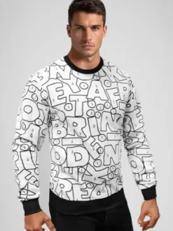 Bluza męska biała JS/8B1136/1Z^Ozonee Fashion