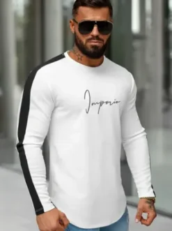 Bluza męska biała O/D7192^Ozonee Fashion