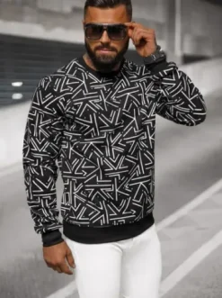 Bluza męska czarna JS/8B1219/3^Ozonee Hot