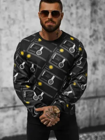 Bluza męska czarna JS/8B1110/3^Ozonee Clearance