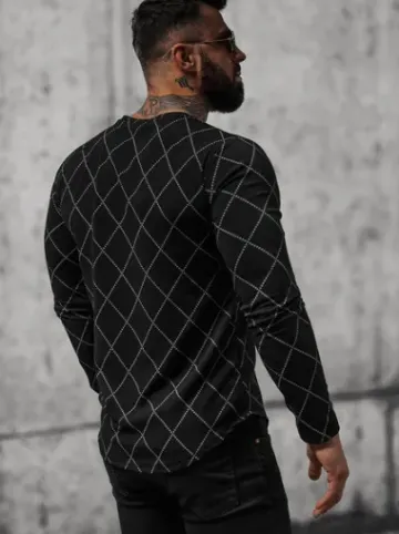 Bluza męska czarna O/5919BZ^Ozonee Clearance