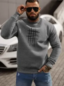 Bluza męska grafitowa JS/8B1361/5^Ozonee Fashion