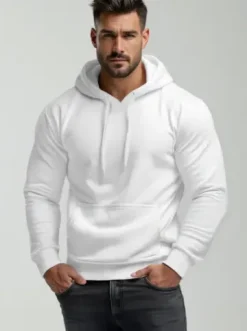 Bluza męska z kapturem biała JS/2009Z^Ozonee Discount