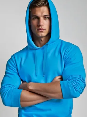 Bluza męska z kapturem błękitna JS/2009Z^Ozonee New