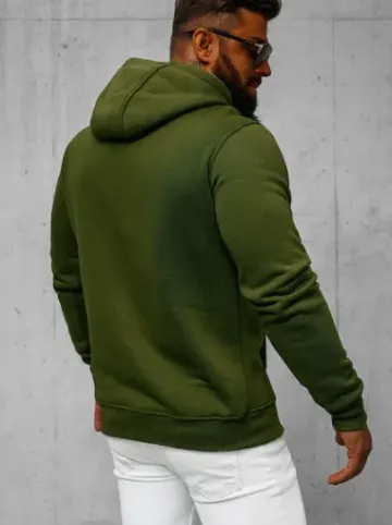 Bluza męska z kapturem khaki JS/2009Z^Ozonee Fashion