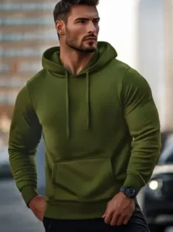 Bluza męska z kapturem khaki JS/2009Z^Ozonee Online