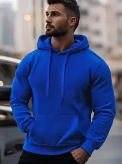 Bluza męska z kapturem kobaltowa JS/2009Z^Ozonee Sale