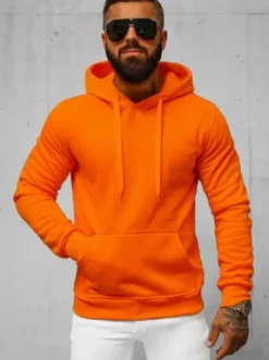 Bluza męska z kapturem pomarańczowa JS/2009Z^Ozonee Fashion