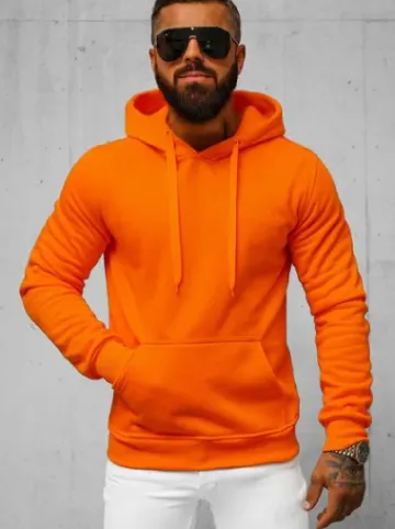 Bluza męska z kapturem pomarańczowa JS/2009Z^Ozonee Fashion
