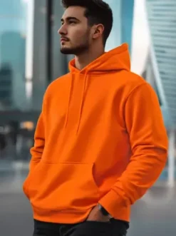Bluza męska z kapturem pomarańczowa JS/2009Z^Ozonee Best