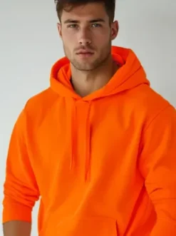 Bluza męska z kapturem pomarańczowa JS/2009Z^Ozonee Fashion