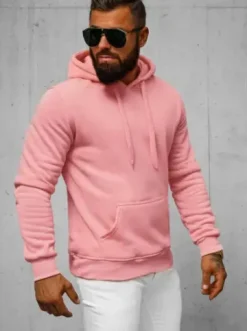 Bluza męska z kapturem pudrowa JS/2009Z^Ozonee Best