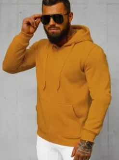 Bluza męska z kapturem rozpinana camelowa JS/2008Z^Ozonee Online