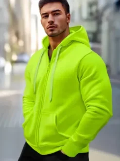 Bluza męska z kapturem rozpinana seledynowa JS/2008/72Z^Ozonee Online