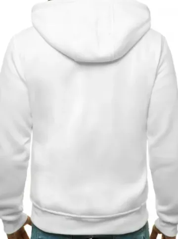 Bluza męska z kapturem rozpinana biała JS/2008^Ozonee Fashion