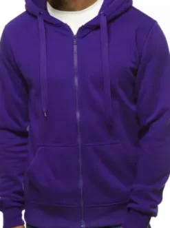 Bluza męska z kapturem rozpinana fioletowa JS/2008^Ozonee Hot