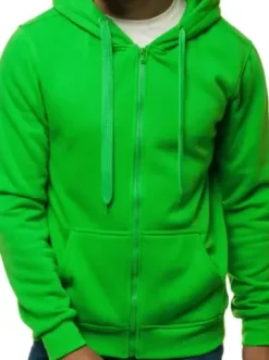 Bluza męska z kapturem rozpinana zielona JS/2008^Ozonee Outlet