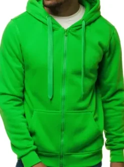 Bluza męska z kapturem rozpinana zielona JS/2008^Ozonee Outlet