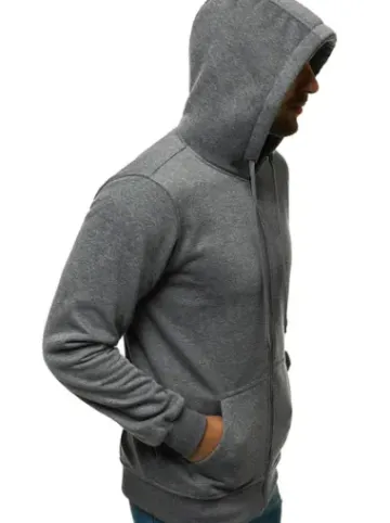 Bluza męska z kapturem rozpinana ciemno-szara JS/2008^Ozonee Hot