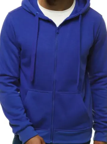 Bluza męska z kapturem rozpinana kobaltowa JS/2008^Ozonee Outlet