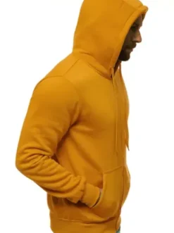 Bluza męska z kapturem rozpinana camelowa JS/2008^Ozonee Fashion