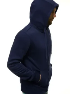 Bluza męska z kapturem rozpinana ciemno-granatowa JS/2008^Ozonee Sale