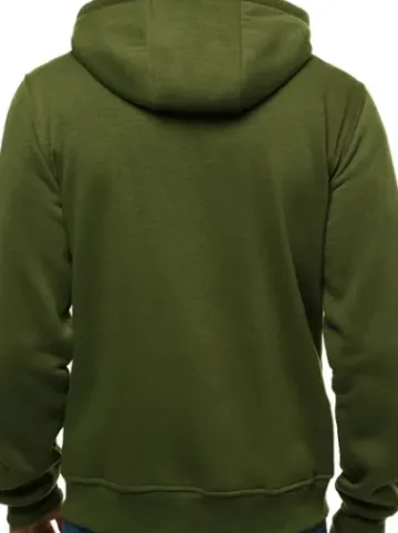 Bluza męska z kapturem rozpinana khaki JS/2008^Ozonee Fashion