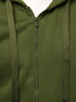 Bluza męska z kapturem rozpinana khaki JS/2008^Ozonee Fashion