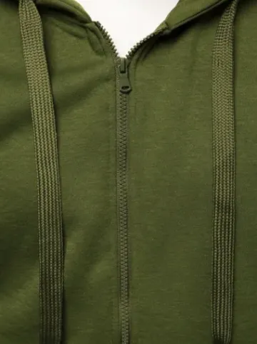 Bluza męska z kapturem rozpinana khaki JS/2008^Ozonee Fashion