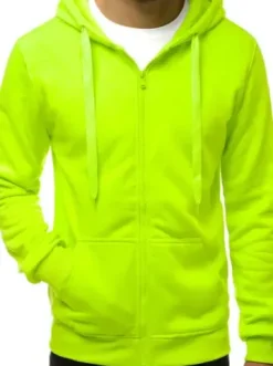 Bluza męska z kapturem rozpinana seledynowa JS/2008/72^Ozonee Fashion