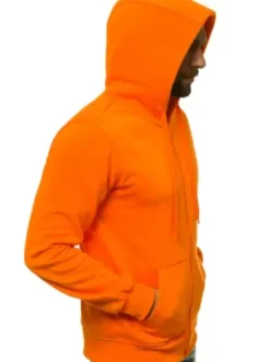 Bluza męska z kapturem rozpinana pomarańczowa JS/2008^Ozonee Best