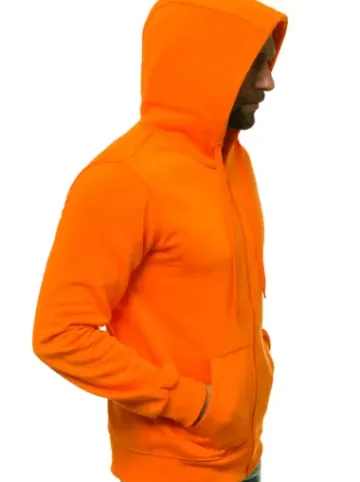 Bluza męska z kapturem rozpinana pomarańczowa JS/2008^Ozonee Best