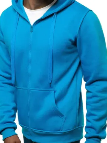 Bluza męska z kapturem rozpinana błękitna JS/2008^Ozonee Sale
