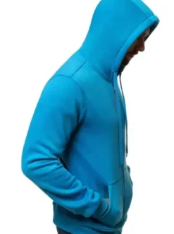 Bluza męska z kapturem rozpinana błękitna JS/2008^Ozonee Sale