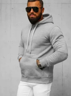 Bluza męska z kapturem szara JS/2009Z^Ozonee New